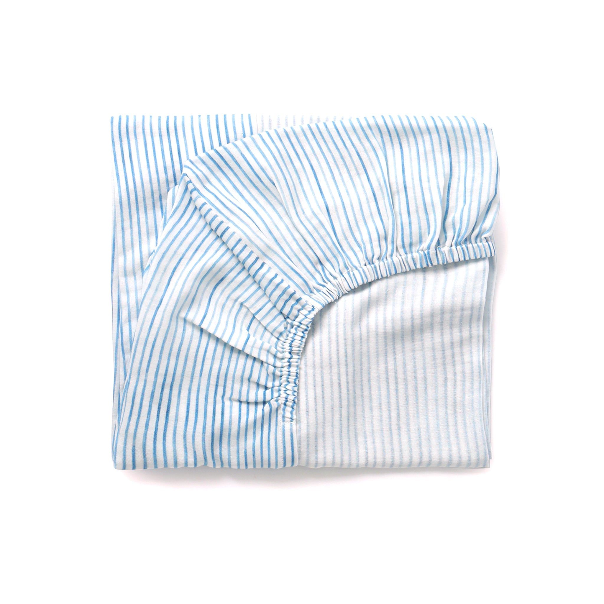 Floating Lines Muslin Fitted Cot Sheet